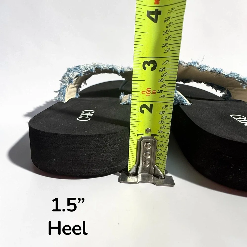 Cato Platform Flip Flops Bundle Leopard Rhinestone Denim & Embroidered Sandals 9